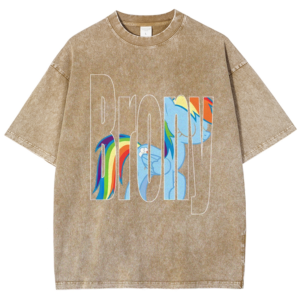 "Brony Rainbow Dash" My Little Pony Parody Washed T-Shirt