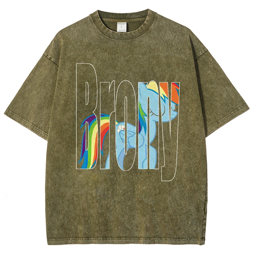 "Brony Rainbow Dash" My Little Pony Parody Washed T-Shirt
