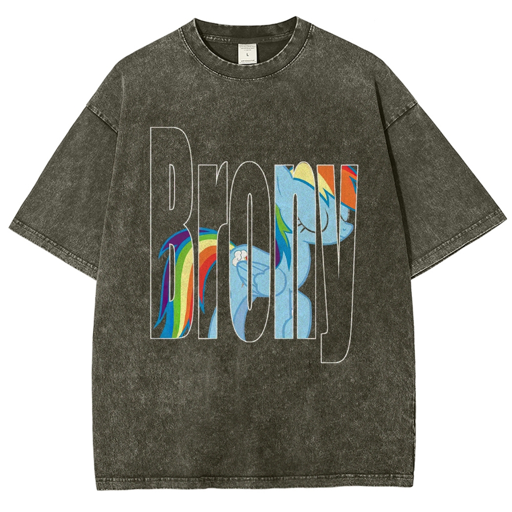 "Brony Rainbow Dash" My Little Pony Parody Washed T-Shirt