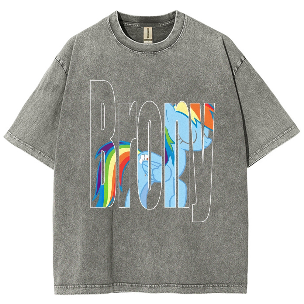 "Brony Rainbow Dash" My Little Pony Parody Washed T-Shirt