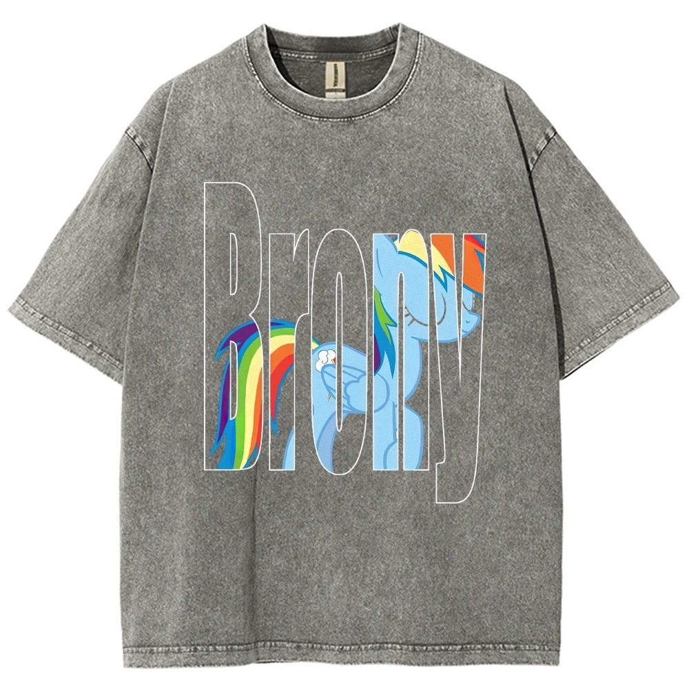 "Brony Rainbow Dash" My Little Pony Parody Washed T-Shirt