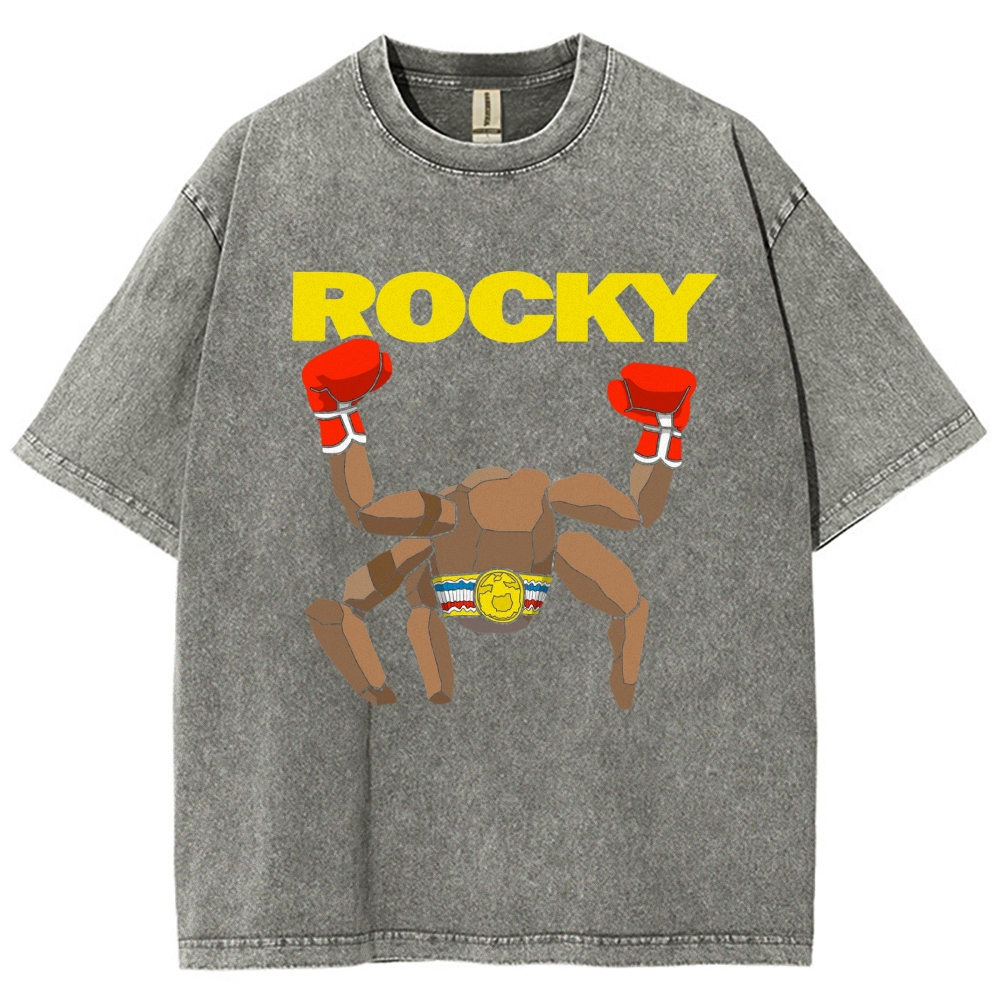 "Rocky Boxing Crab" Parody Washed T-Shirt 