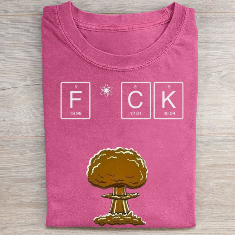 "Periodic Table FCK Nuclear Meme" Sarcastic Vintage Washed Tee 