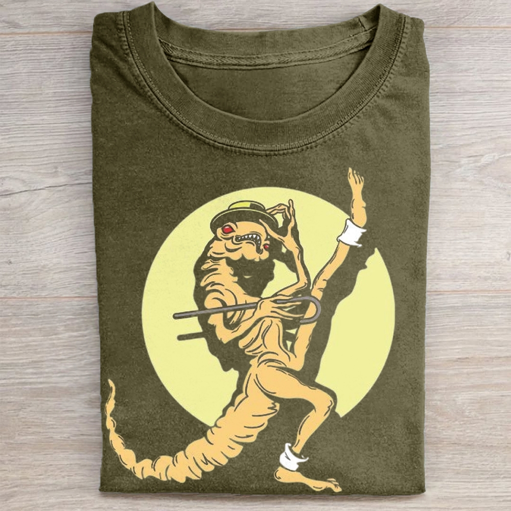 "Alien Tap Dancer" Retro Sci-Fi Parody Vintage Washed Tee