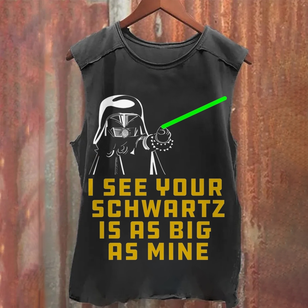 "Schwartz Is As Big As Mine" Cult Movie Sleeveless Washed Tank Top