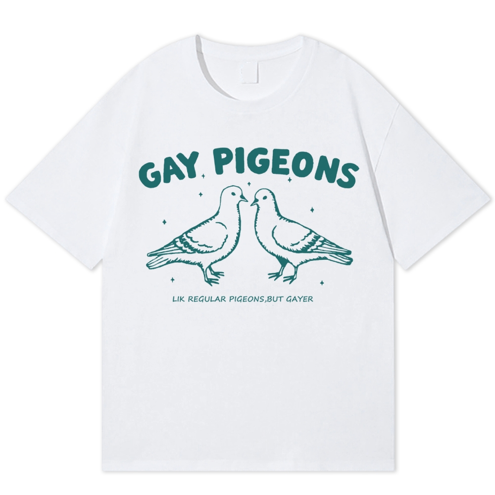 Gay Pigeons Cotton T-shirt 