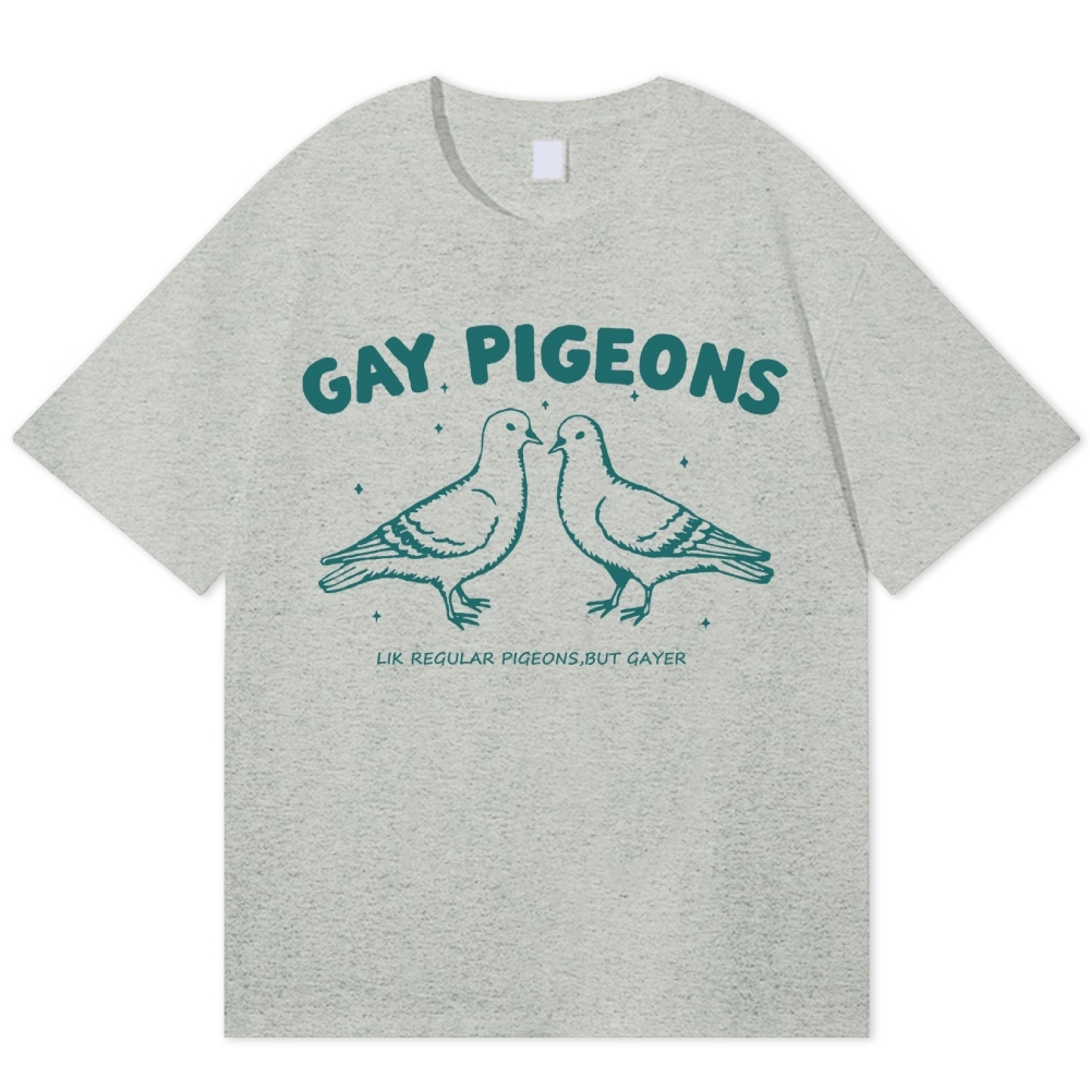 Gay Pigeons Cotton T-shirt 
