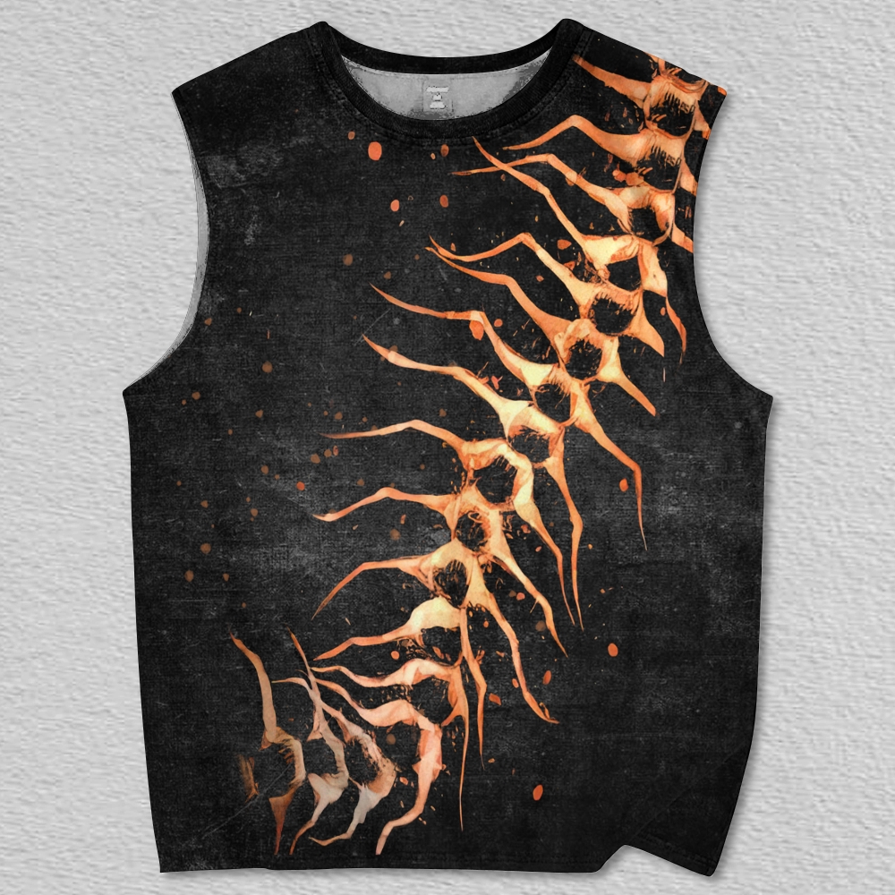 Flaming Spine  Printed Tank Top 