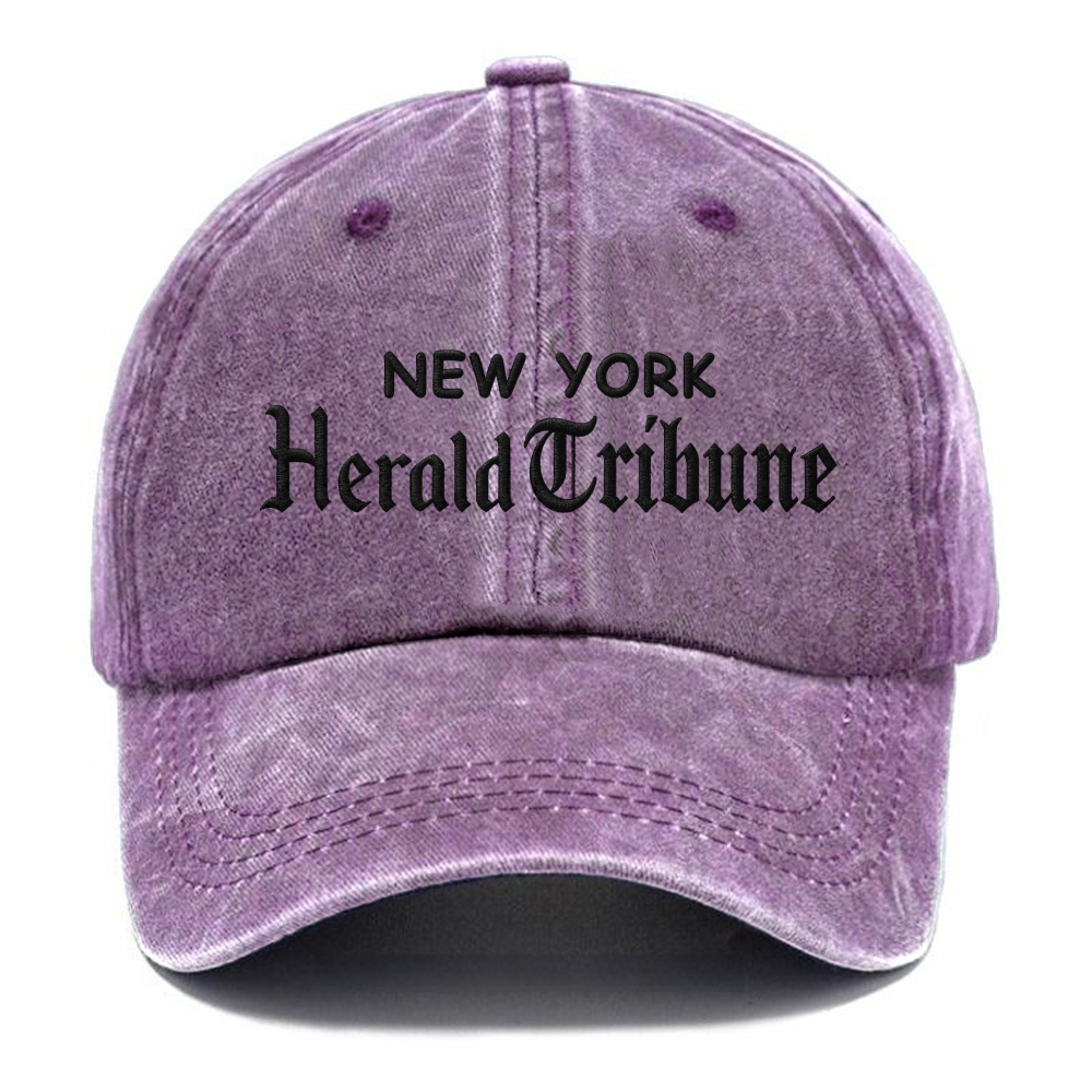 Embroidered New York Herald Tribune Vintage Casual Washed Cap
