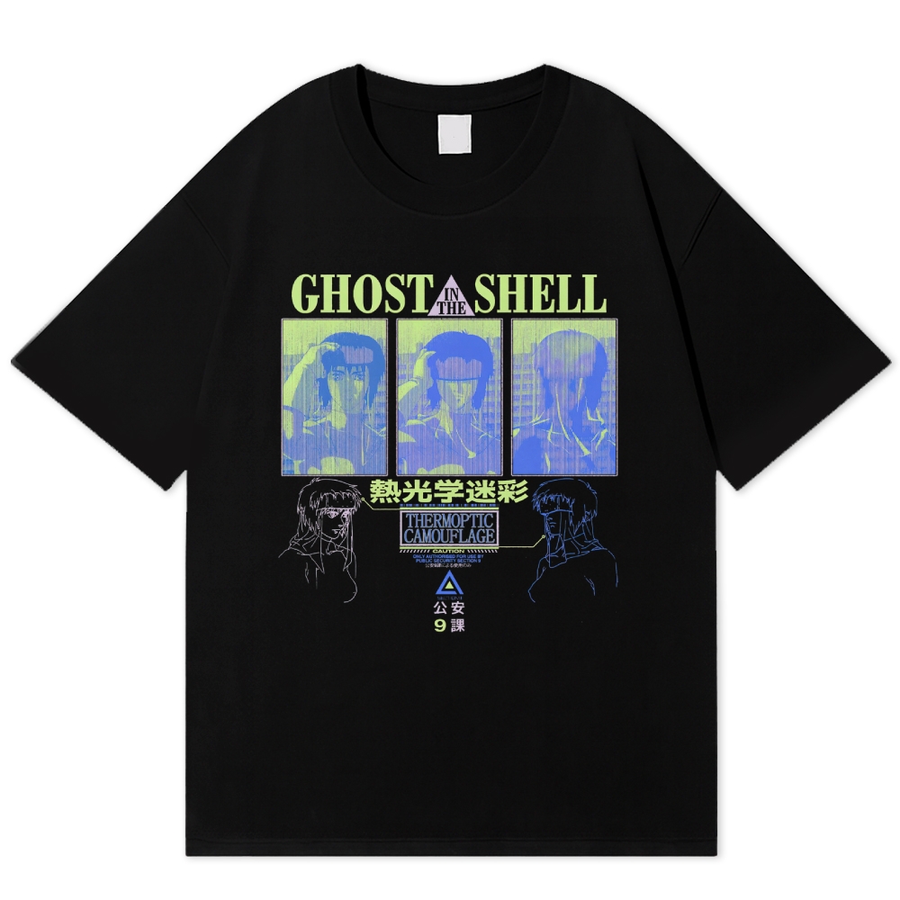 "Ghost in the Shell" Inspired Graphic Cotton T-shirt 