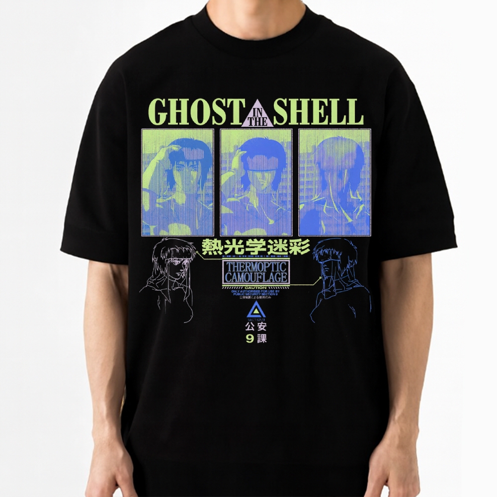 "Ghost in the Shell" Inspired Graphic Cotton T-shirt 