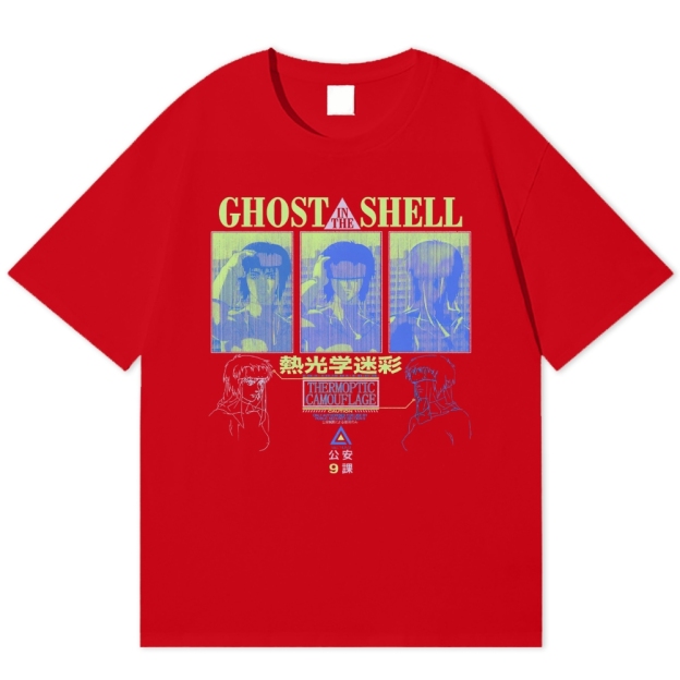 "Ghost in the Shell" Inspired Graphic Cotton T-shirt 