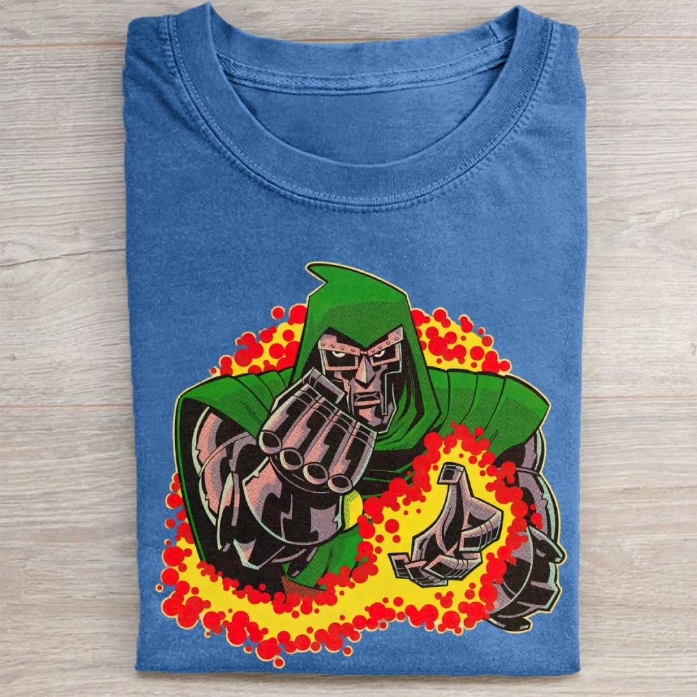 Doctor Doom Retro Marvel Comic Vintage Washed Tee