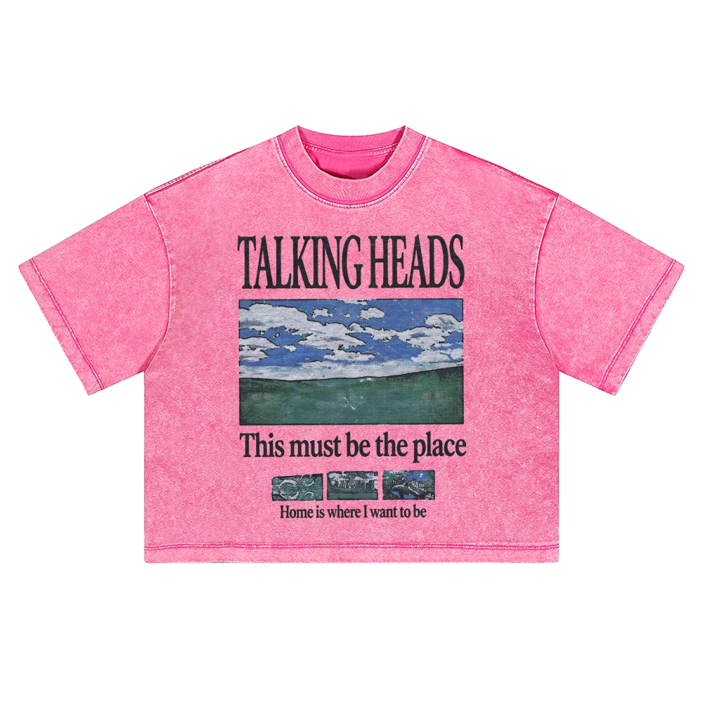   Music-Inspired Washed Cropped T-Shirt 