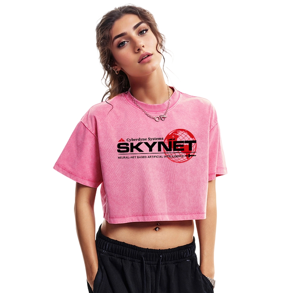 Cyberdyne Systems Skynet Washed Cropped T-Shirt