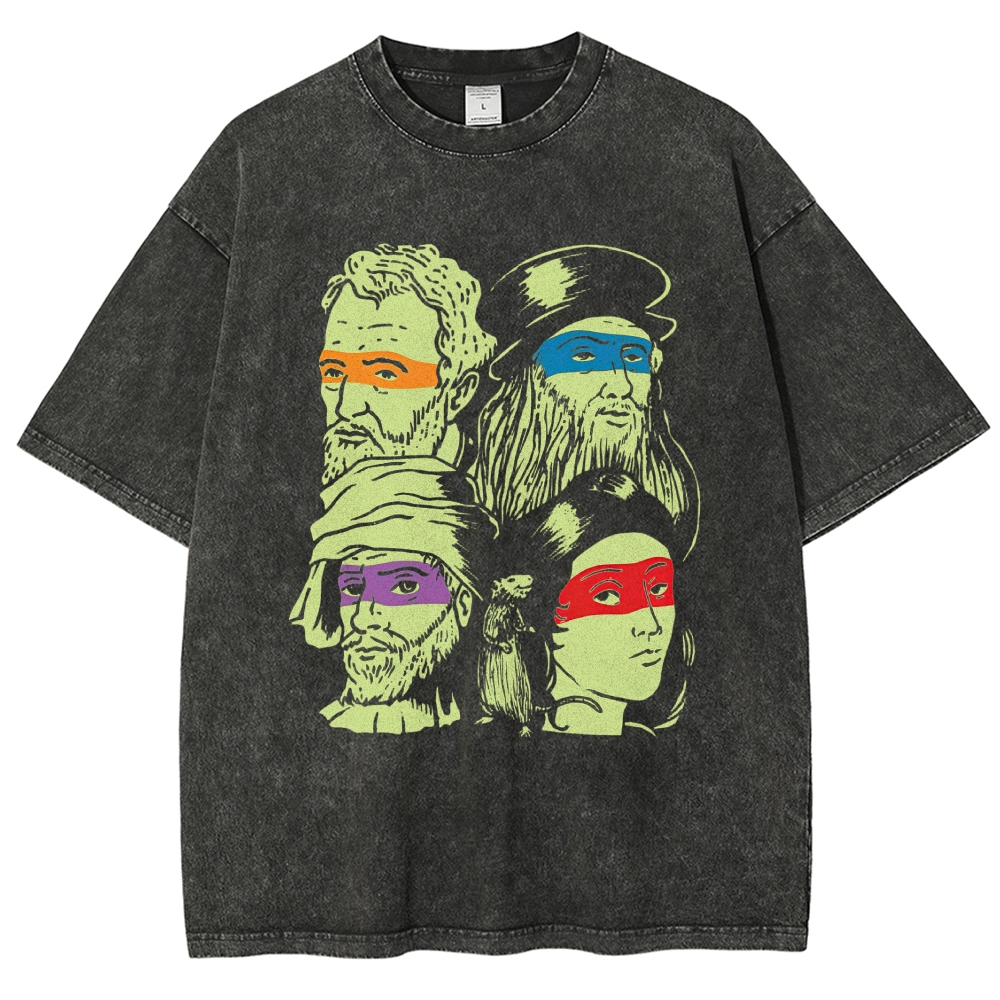 Renaissance Artists TMNT Parody Vintage Washed T-Shirt 