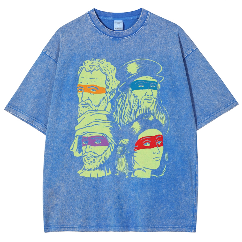 Renaissance Artists TMNT Parody Vintage Washed T-Shirt 