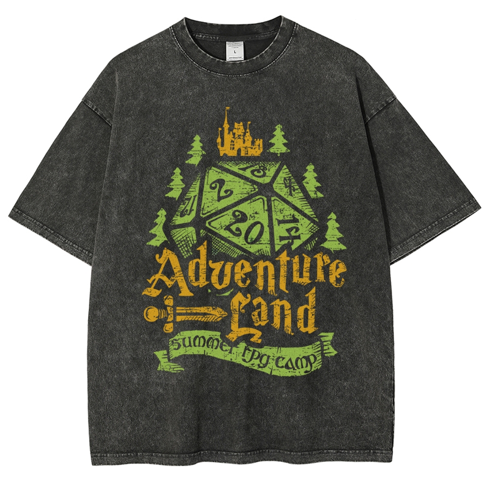 "Adventure Land" D&D RPG Camp Washed T-Shirt 
