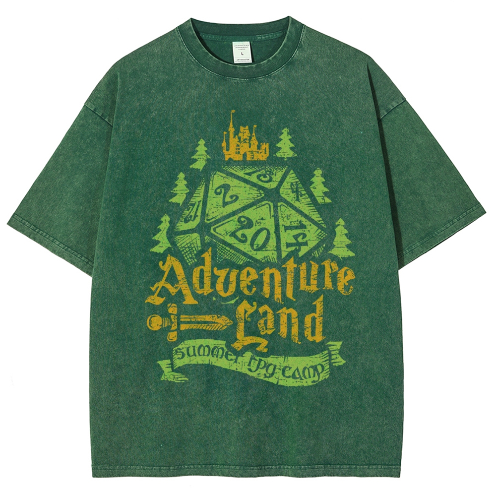"Adventure Land" D&D RPG Camp Washed T-Shirt 