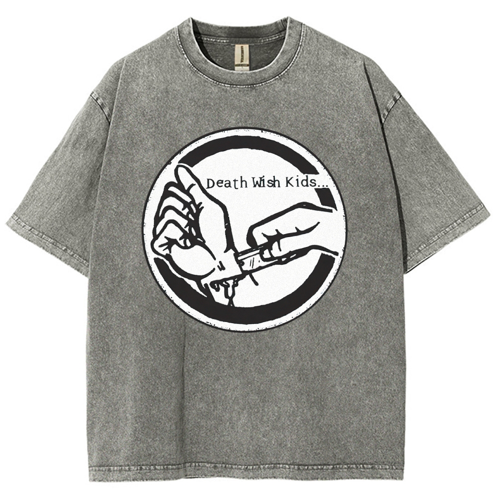 "Death Wish Kids" Punk Rebellion Vintage Washed T-Shirt 