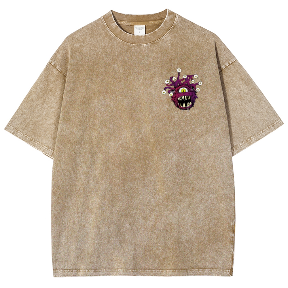 Beholder Monster "Eye Tyrant" D&D Vintage Washed T-Shirt 