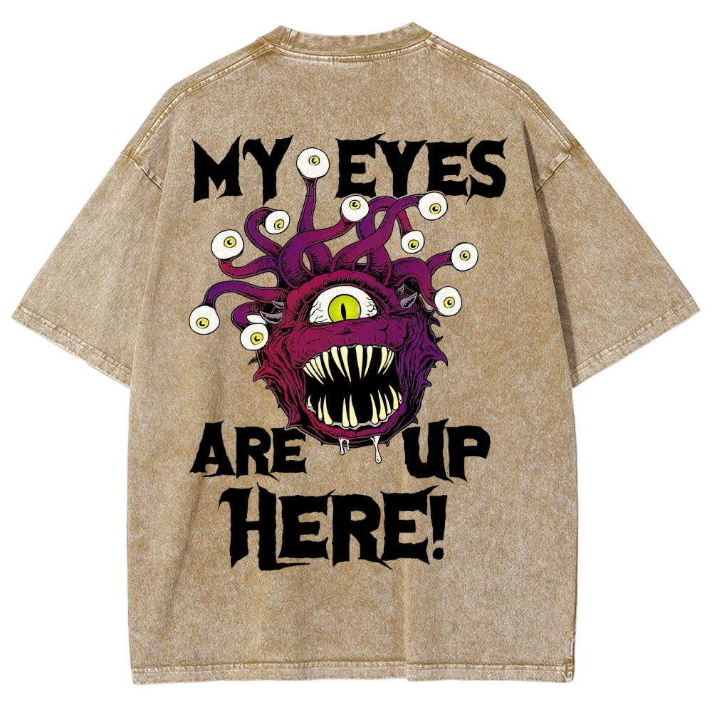 Beholder Monster "Eye Tyrant" D&D Vintage Washed T-Shirt 