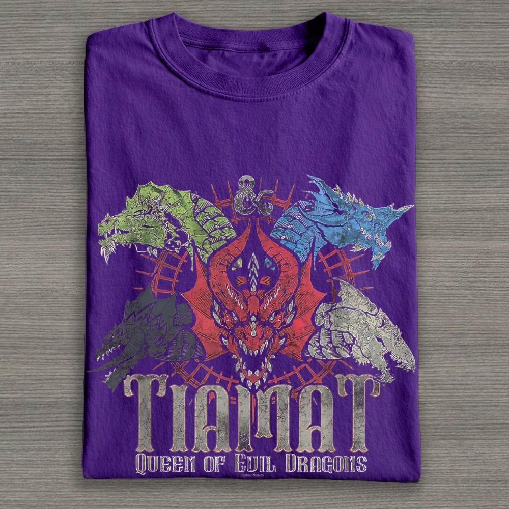 Tiamat "Queen of Evil Dragons" D&D Vintage Cotton T-shirt 