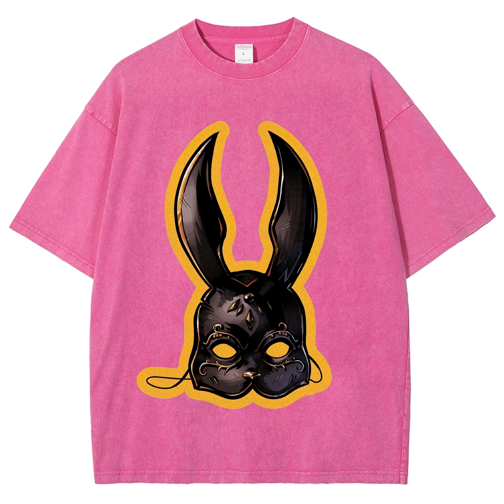 Bunny Mask Venetian Style Horror Game Vintage Washed T-Shirt