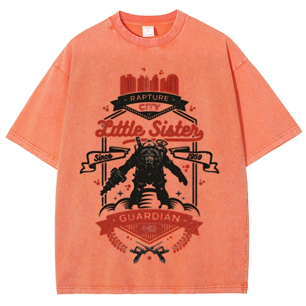 Rapture City Big Daddy Bioshock Vintage Washed T-Shirt