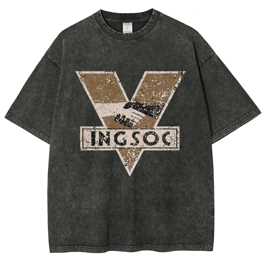 INGSOC Party Logo 1984 Dystopian Novel Washed T-Shirt 