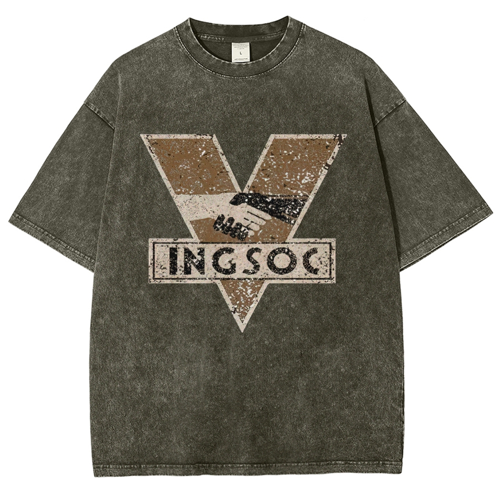 INGSOC Party Logo 1984 Dystopian Novel Washed T-Shirt 