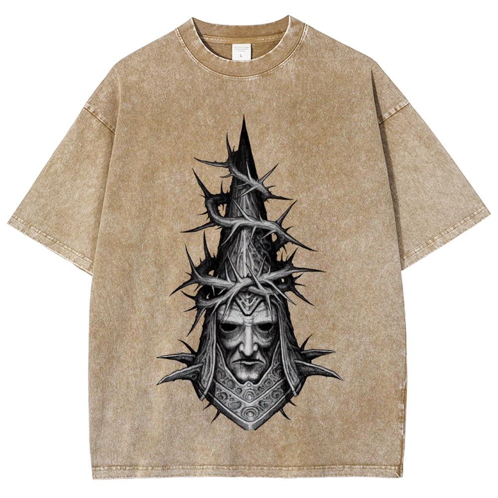 Penitent One Thorn Crown Blasphemous Gothic Game Vintage Washed T-Shirt