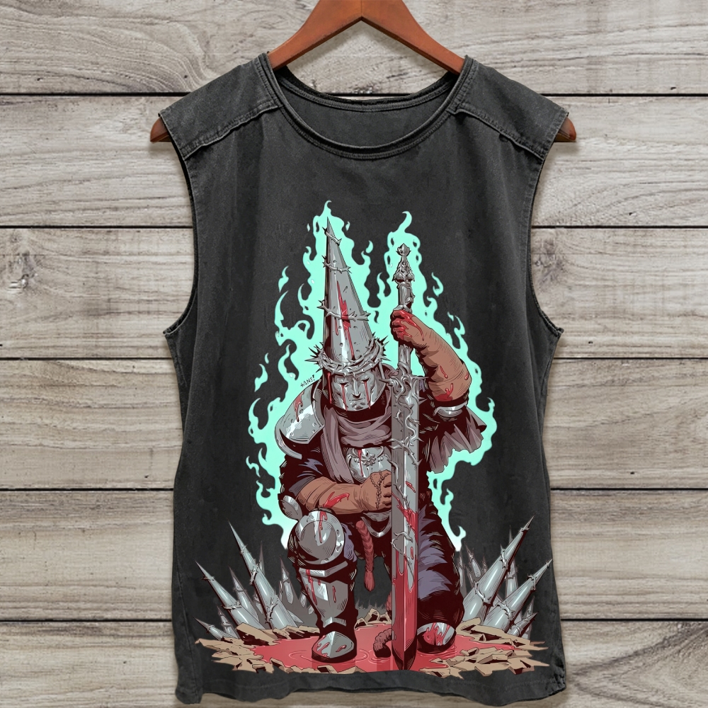 Penitent One Bloody Sword Blasphemous Game Vintage Washed Tank Top