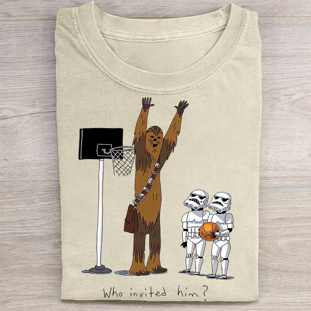 Chewbacca vs Stormtroopers Basketball Vintage Washed Tee