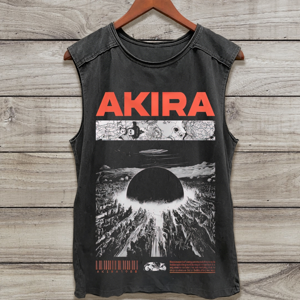Vintage Akira Manga Graphic Oversized Washed Tank Top