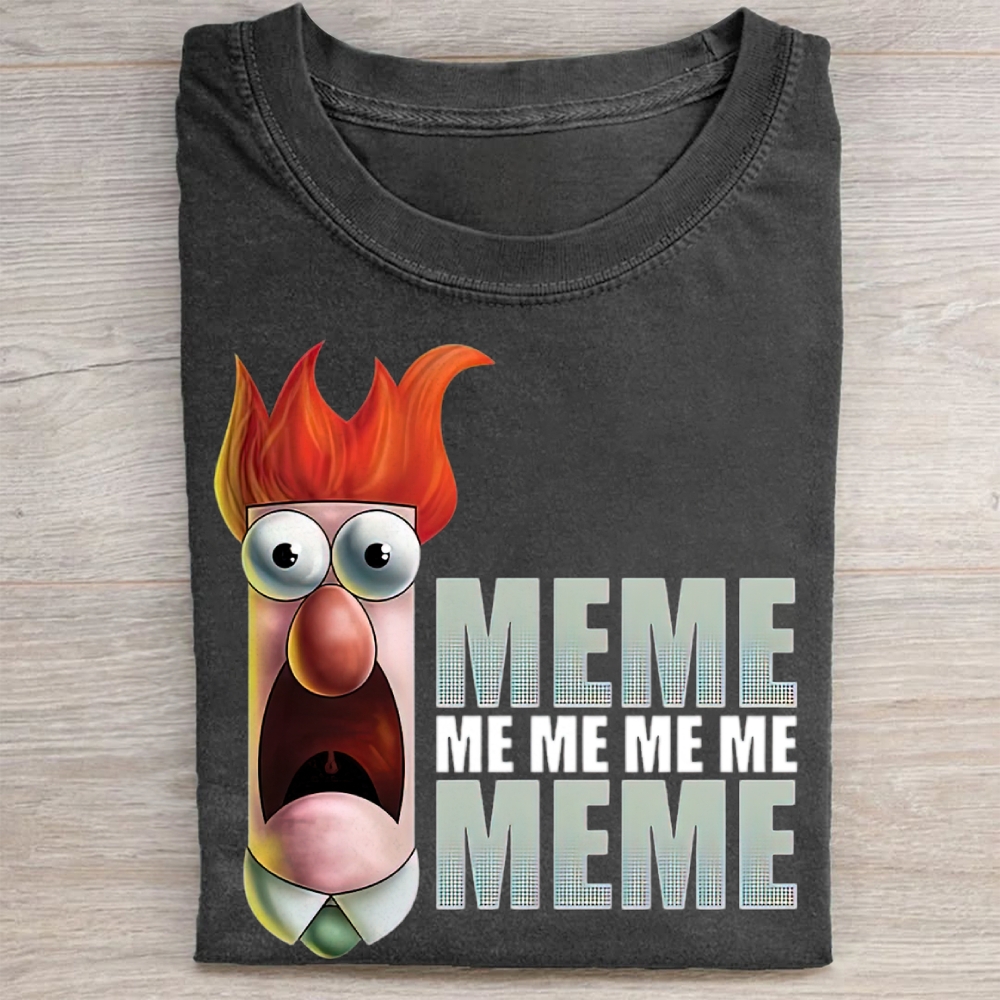 Beaker "Meme" The Muppets Retro Cartoon Vintage Washed Tee
