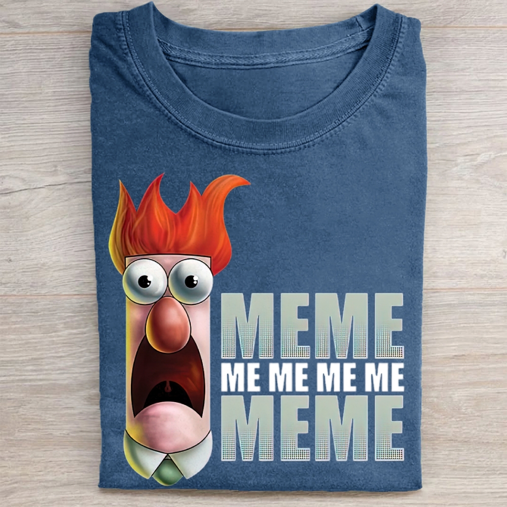 Beaker "Meme" The Muppets Retro Cartoon Vintage Washed Tee