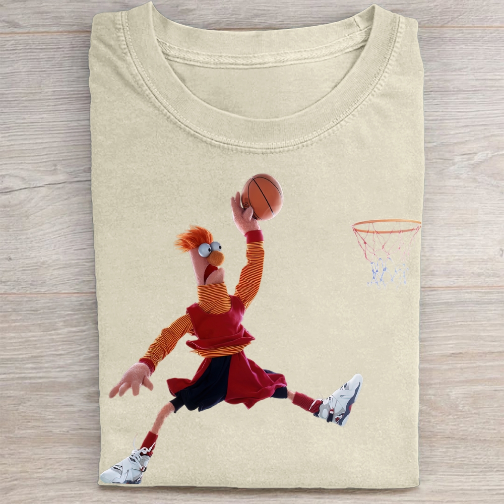 Beaker Basketball Air Jordan Parody Retro Vintage Washed Tee