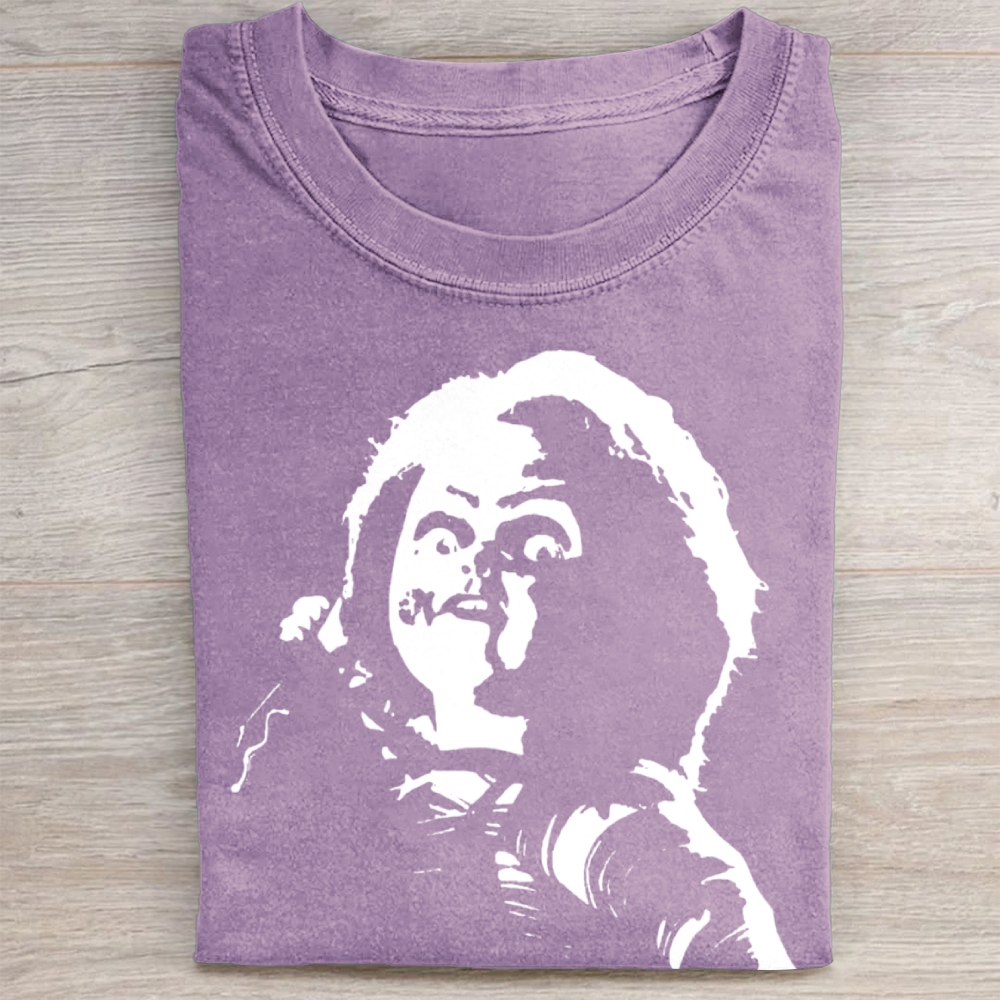 Chucky Horror Doll Silhouette Vintage Washed Tee