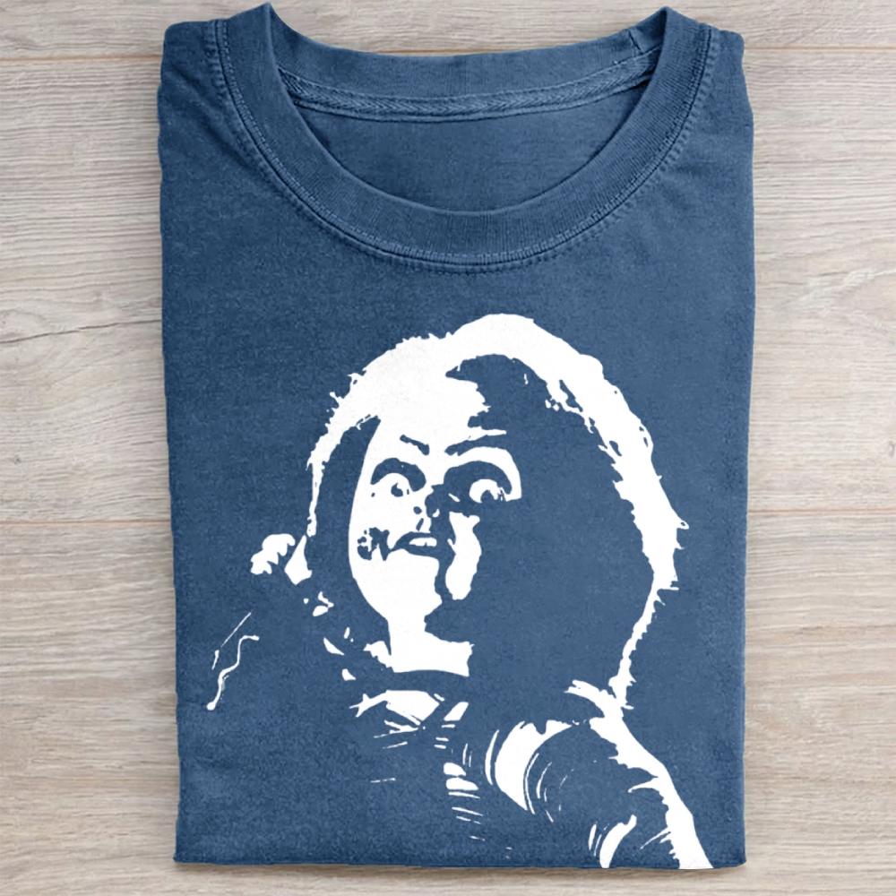 Chucky Horror Doll Silhouette Vintage Washed Tee