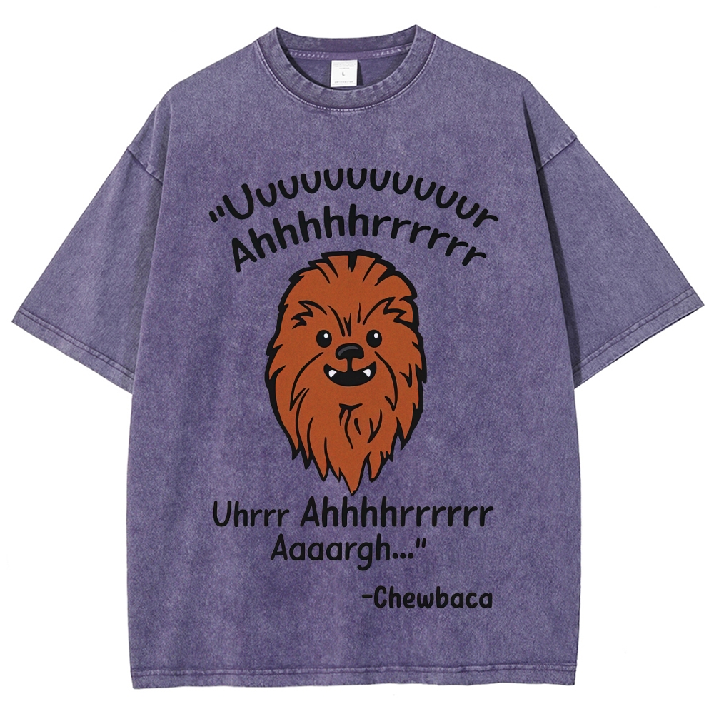 Chewbacca Wookiee Sound Quote Star Wars Vintage Washed T-Shirt