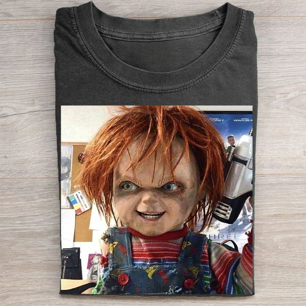 Killer Doll Horror Vintage Washed Tee
