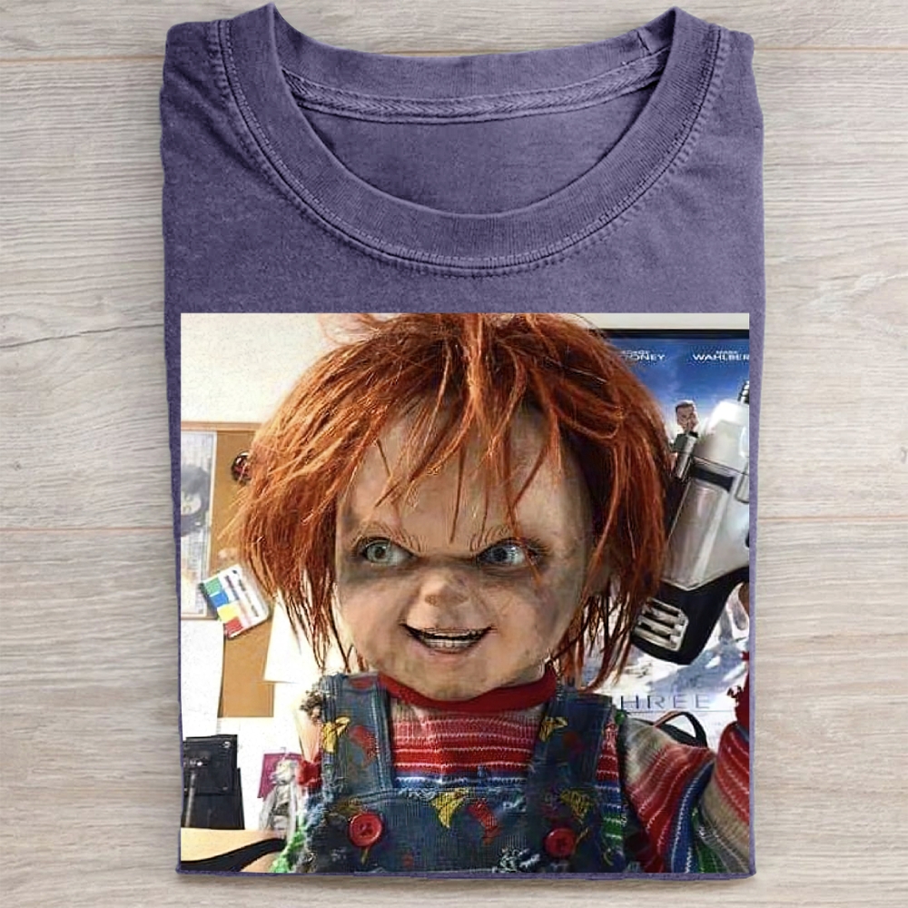 Killer Doll Horror Vintage Washed Tee
