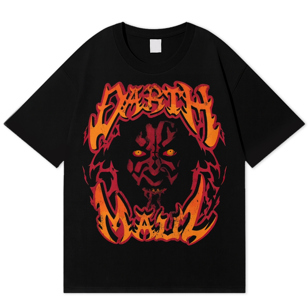 Retro "Darth Maul" Metal Style Graphic Cotton T-shirt