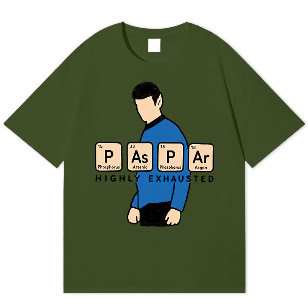 Exhausted Spock Geek Cotton T-shirt 