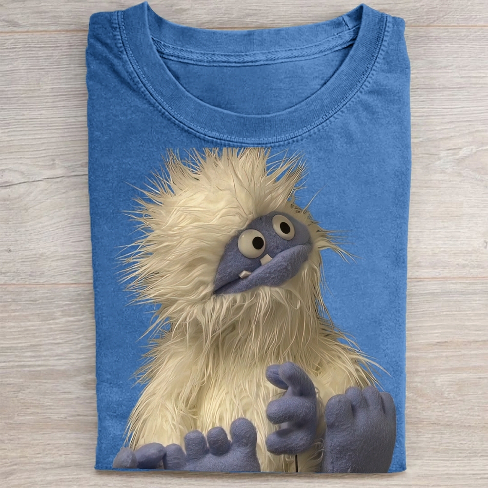 Cute Yeti Muppet Character Vintage Washed Tee