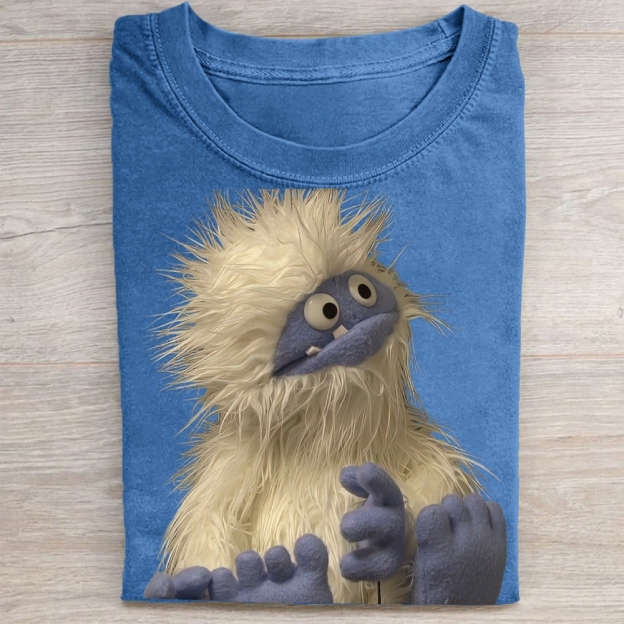 Cute Yeti Muppet Character Vintage Washed Tee