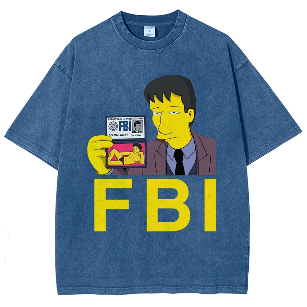 The Simpsons FBI Agent Meme Washed T-Shirt 