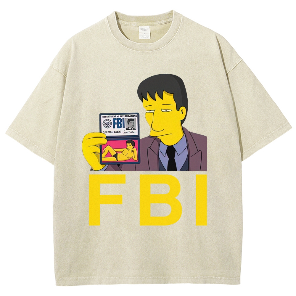 The Simpsons FBI Agent Meme Washed T-Shirt 
