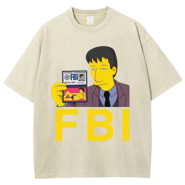 The Simpsons FBI Agent Meme Washed T-Shirt 